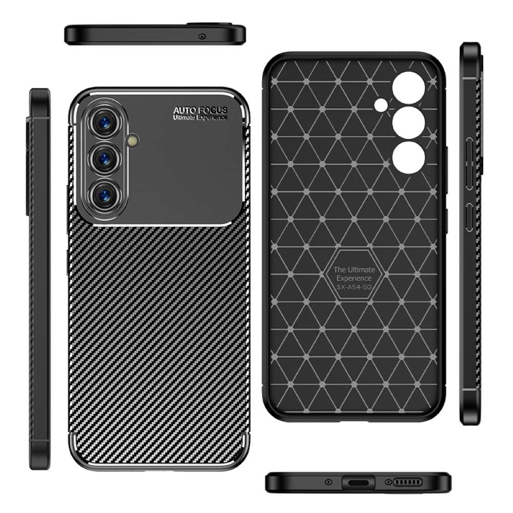 TPU Hülle für Samsung Galaxy A54 Carbon Fiber Muster Shockproof Back Cover Case