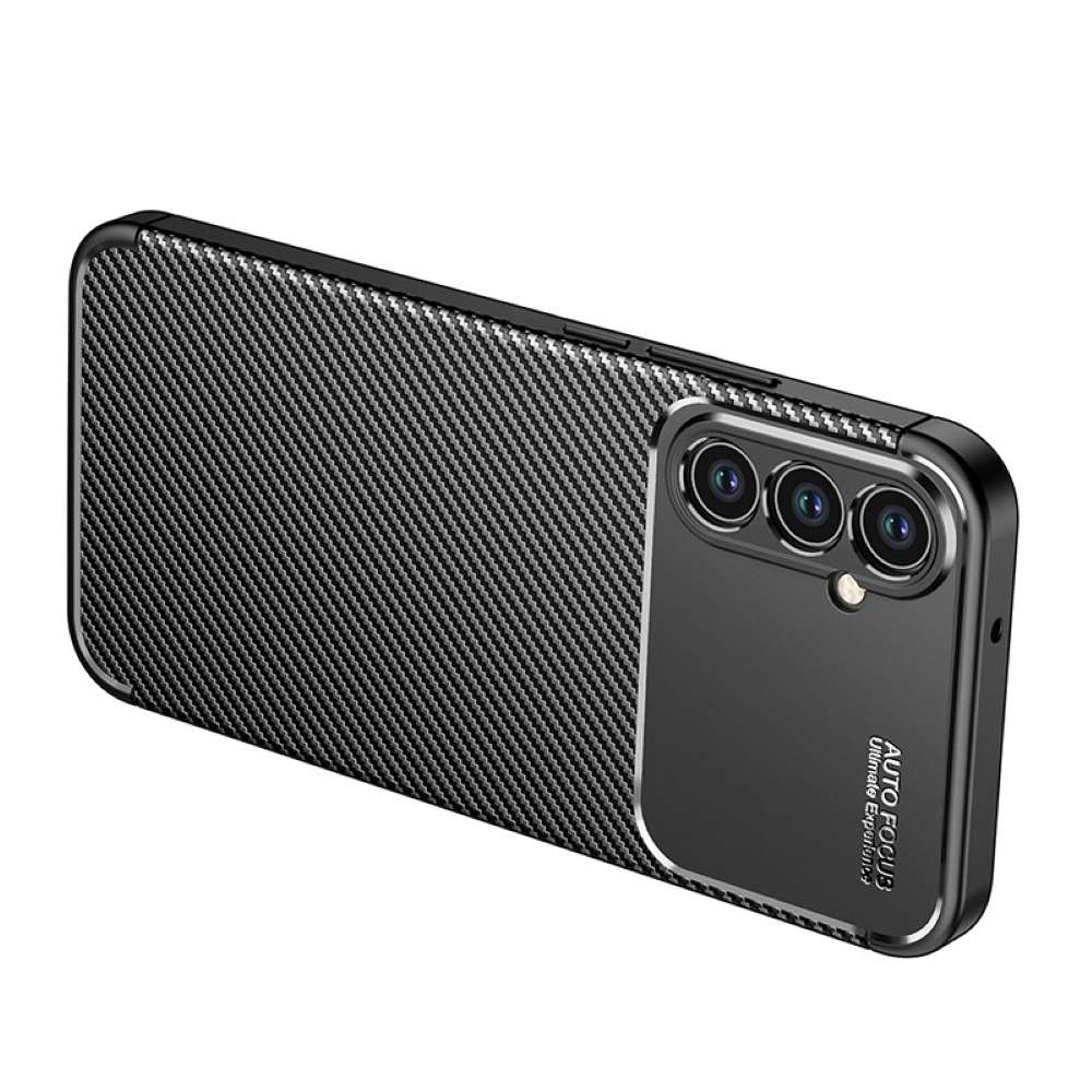 TPU Hülle für Samsung Galaxy A34 Carbon Fiber Muster Shockproof Back Cover Case