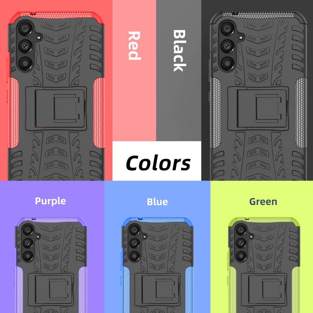 Outdoor Hülle für Samsung Galaxy A34 Tire Rutschfest Kickstand PC TPU Cover Case