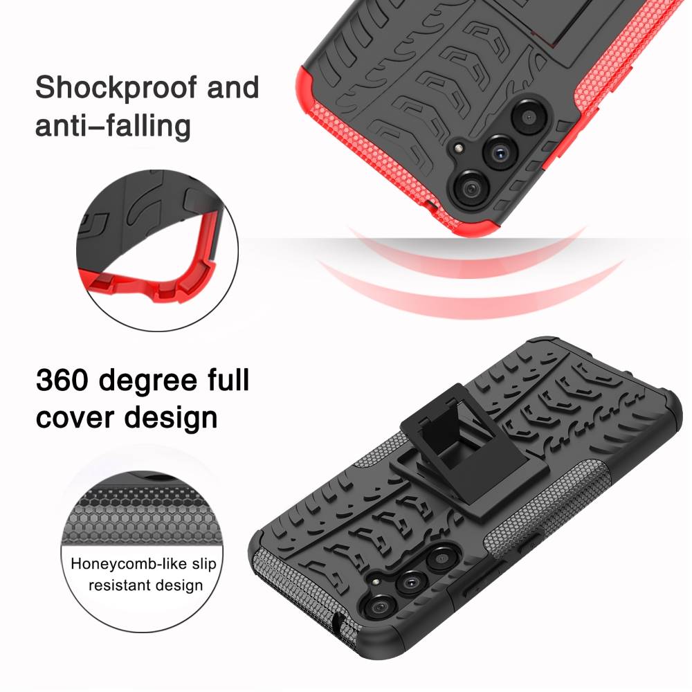 Outdoor Hülle für Samsung Galaxy A34 Tire Rutschfest Kickstand PC TPU Cover Case