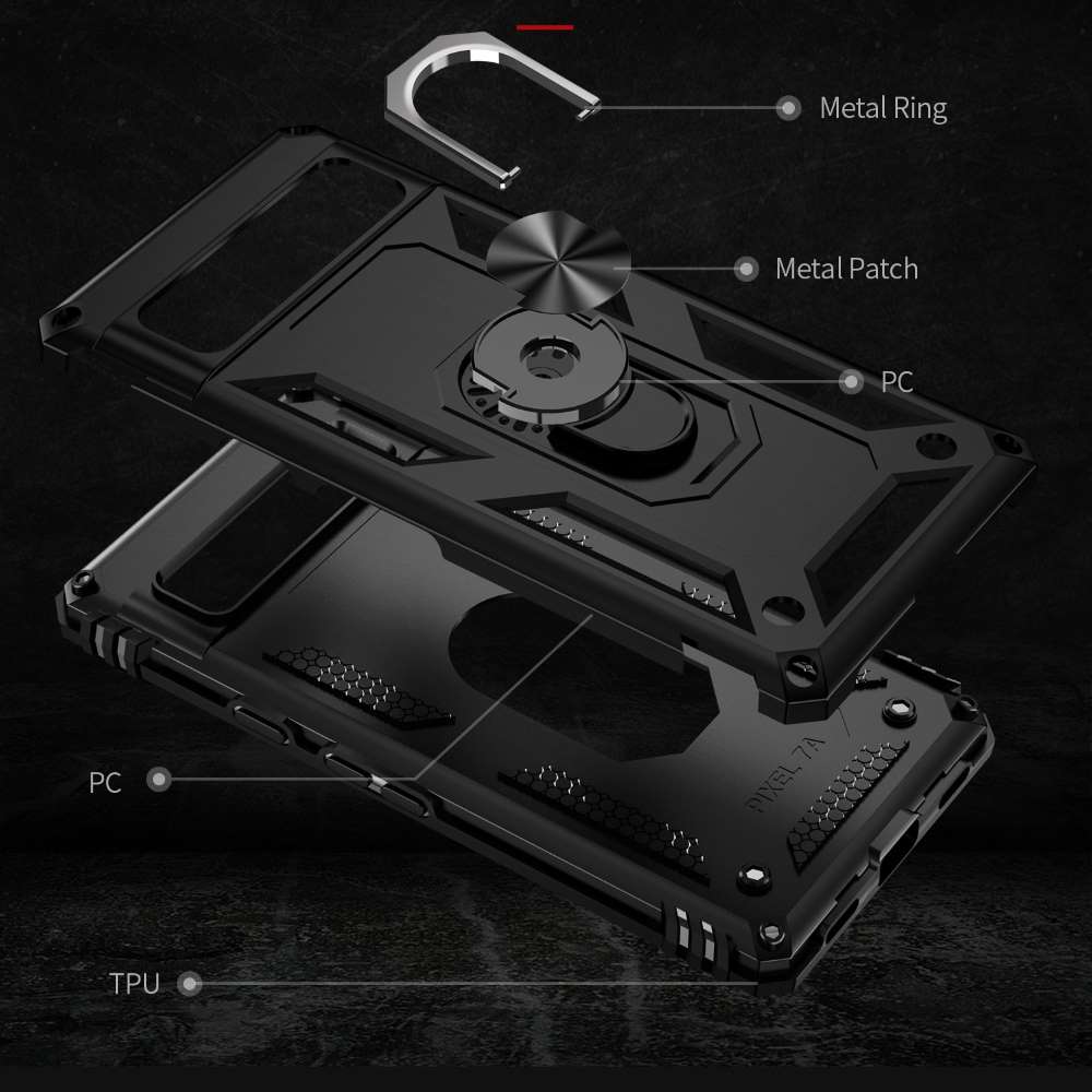 Outdoor Hülle für Google Pixel 7a TPU PC Hybrid Sergeant Armor Ring Cover Case