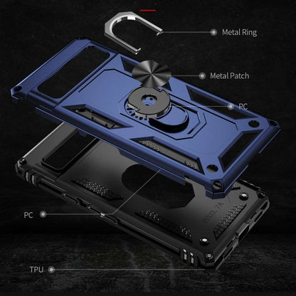 Outdoor Hülle für Google Pixel 7a TPU PC Hybrid Sergeant Armor Ring Cover Case