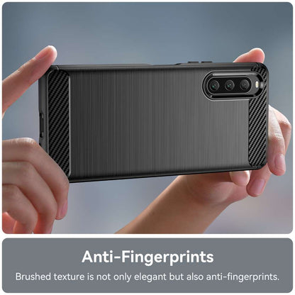 TPU Hülle für Sony Xperia 10 V Carbon Fiber Skin Brushed Schutzcover Soft Case
