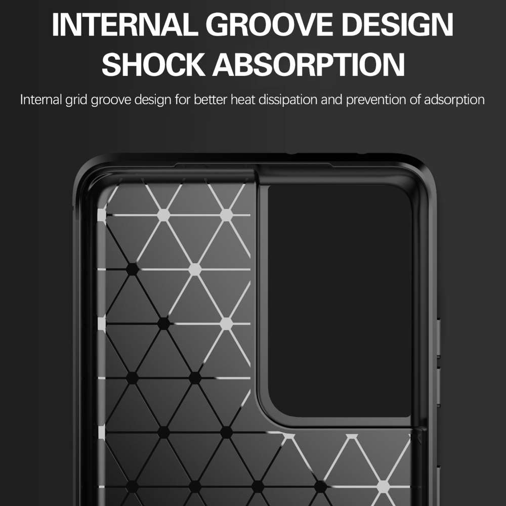 TPU Hülle für Samsung Galaxy S21 ULTRA Carbon Fiber Skin Brushed Schutzcover