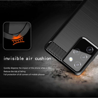 TPU Hülle für Samsung Galaxy S21 ULTRA Carbon Fiber Skin Brushed Schutzcover
