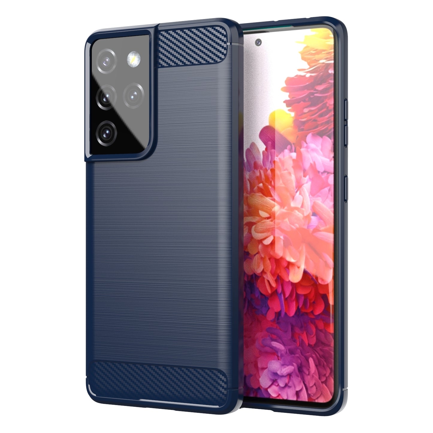 TPU Hülle für Samsung Galaxy S21 ULTRA Carbon Fiber Skin Brushed Schutzcover