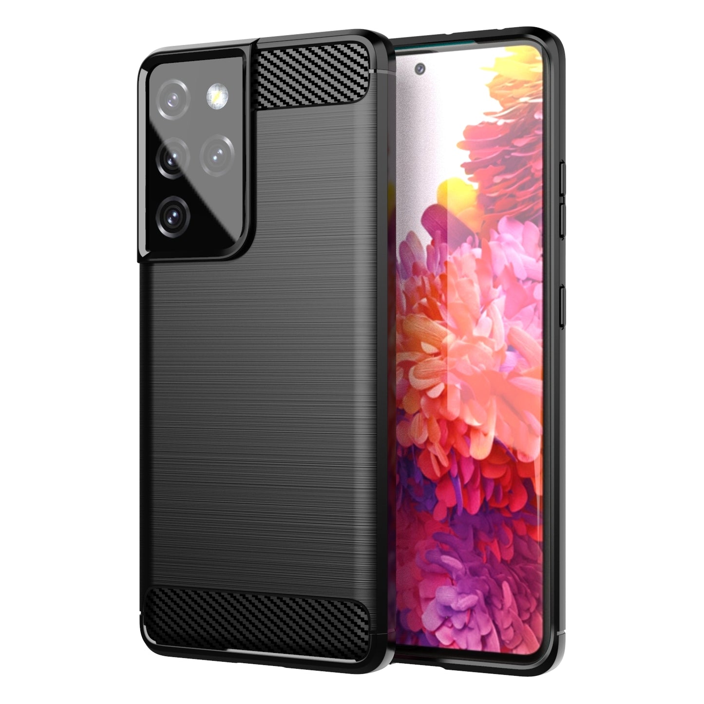 TPU Hülle für Samsung Galaxy S21 ULTRA Carbon Fiber Skin Brushed Schutzcover