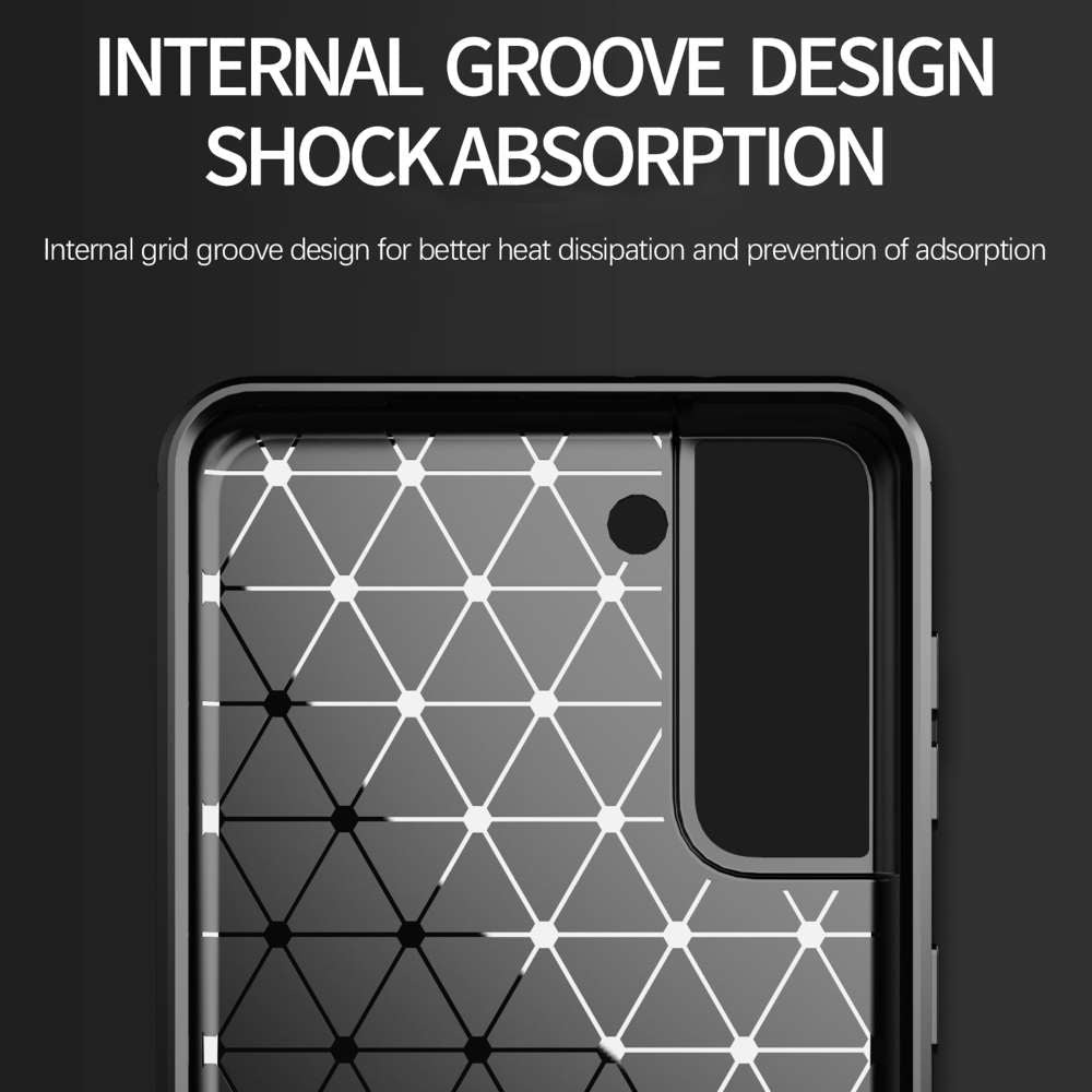 TPU Hülle für Samsung Galaxy S21 PLUS Carbon Fiber Skin Brushed Schutzcover Case