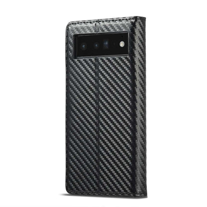 LC.IMEEKE Handy Tasche für Google Pixel 7a Carbon Wallet Stripe Hülle Etui Case