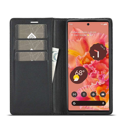 LC.IMEEKE Handy Tasche für Google Pixel 7a Carbon Wallet Stripe Hülle Etui Case