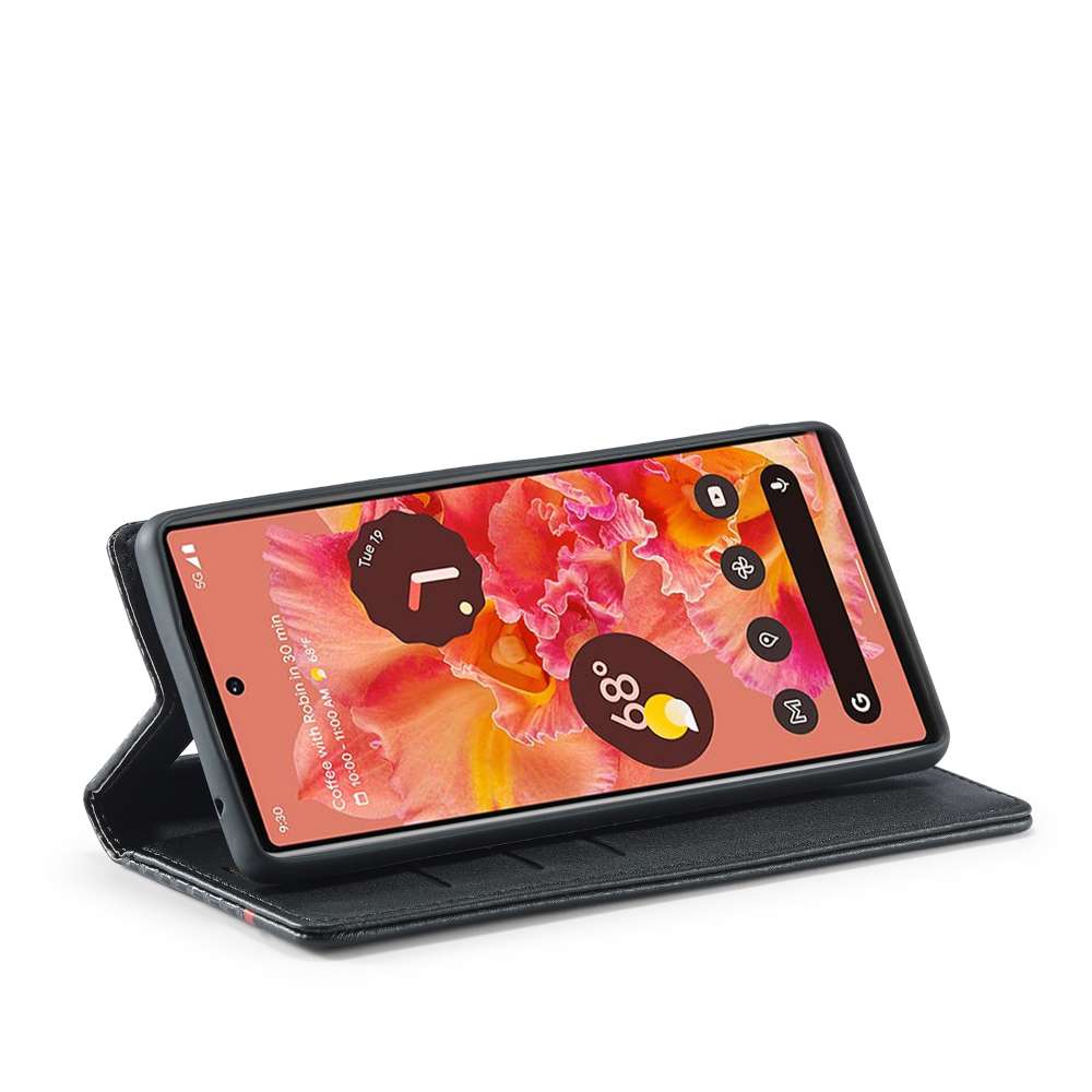 LC.IMEEKE Handy Tasche für Google Pixel 7a Carbon Wallet Stripe Hülle Etui Case