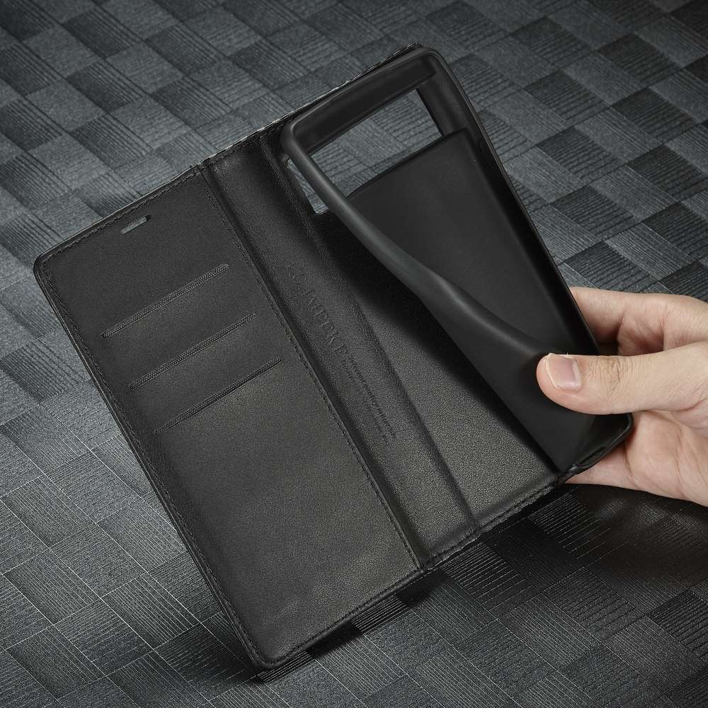 LC.IMEEKE Handy Tasche für Google Pixel 7a Carbon Wallet Stripe Hülle Etui Case