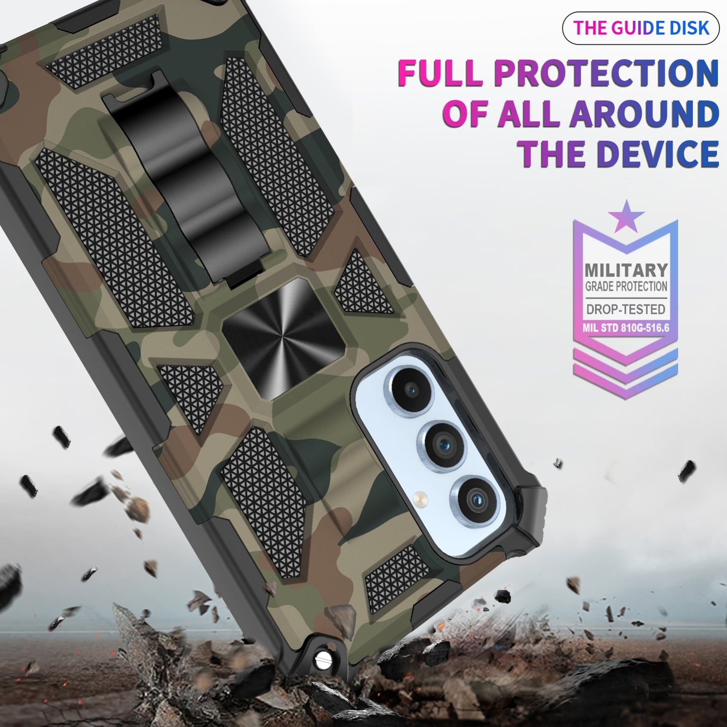 Outdoor Hülle für Samsung Galaxy A54 Camouflage Shockproof Schutz Armor Cover