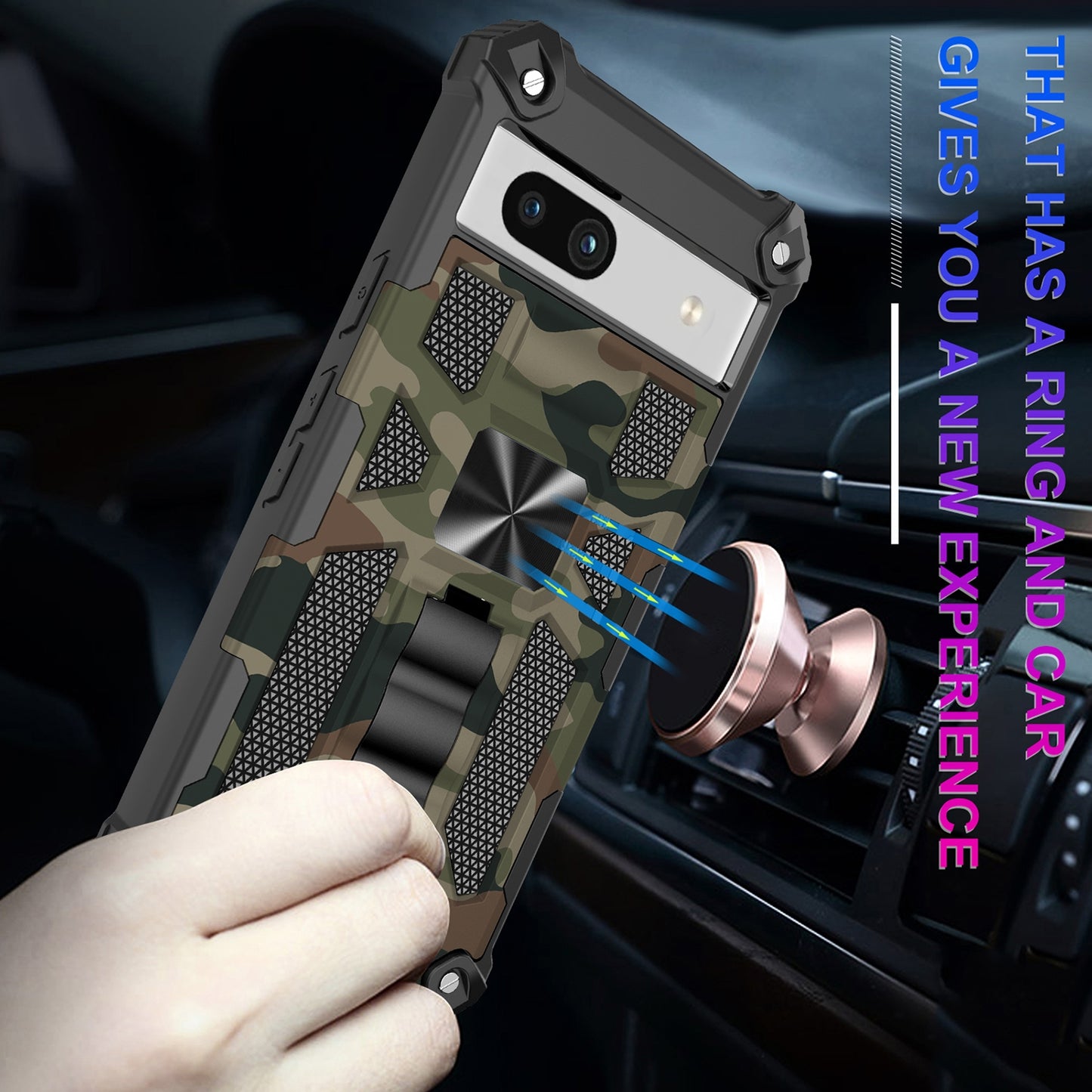 Outdoor Hülle für Google Pixel 7a Camouflage Shockproof Schutz Cover Armor Kick