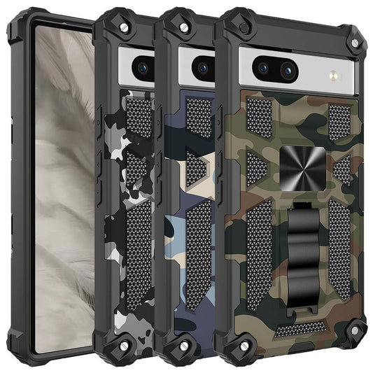 Outdoor Hülle für Google Pixel 7a Camouflage Shockproof Schutz Cover Armor Kick