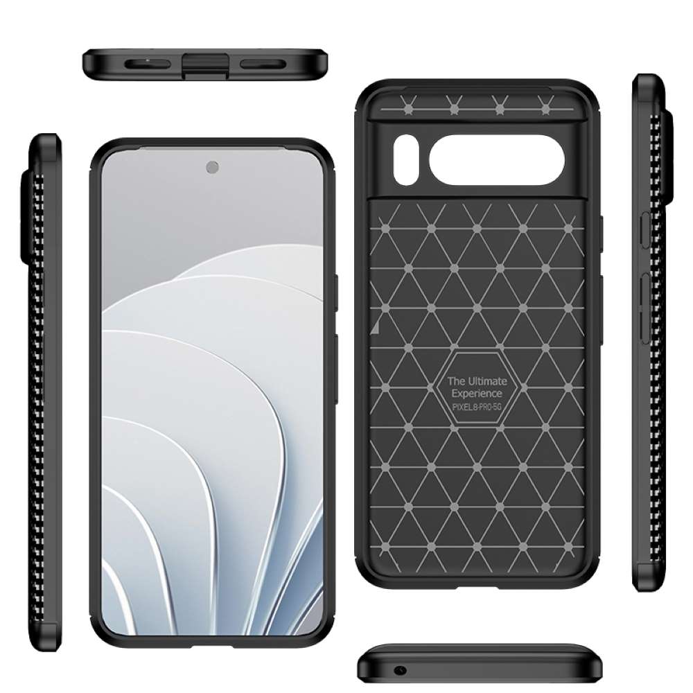 TPU Hülle für Google Pixel 8 PRO Carbon Fiber Muster Shockproof Back Cover Case