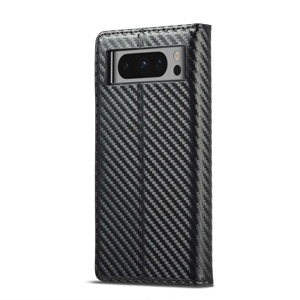 LC.IMEEKE Handy Tasche für Google Pixel 8 PRO Carbon Wallet Stripe Hülle Etui
