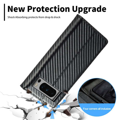 LC.IMEEKE Handy Tasche für Google Pixel 8 PRO Carbon Wallet Stripe Hülle Etui