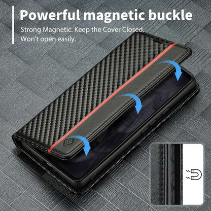 LC.IMEEKE Handy Tasche für Google Pixel 8 PRO Carbon Wallet Stripe Hülle Etui