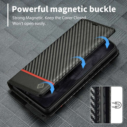 LC.IMEEKE Handy Tasche für Google Pixel 8 PRO Carbon Wallet Stripe Hülle Etui