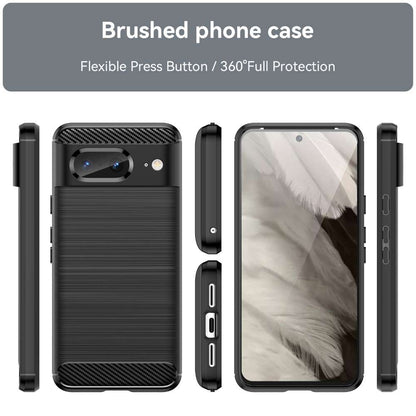 TPU Hülle für Google Pixel 8 Carbon Fiber Skin Brushed Schutzcover Soft Case