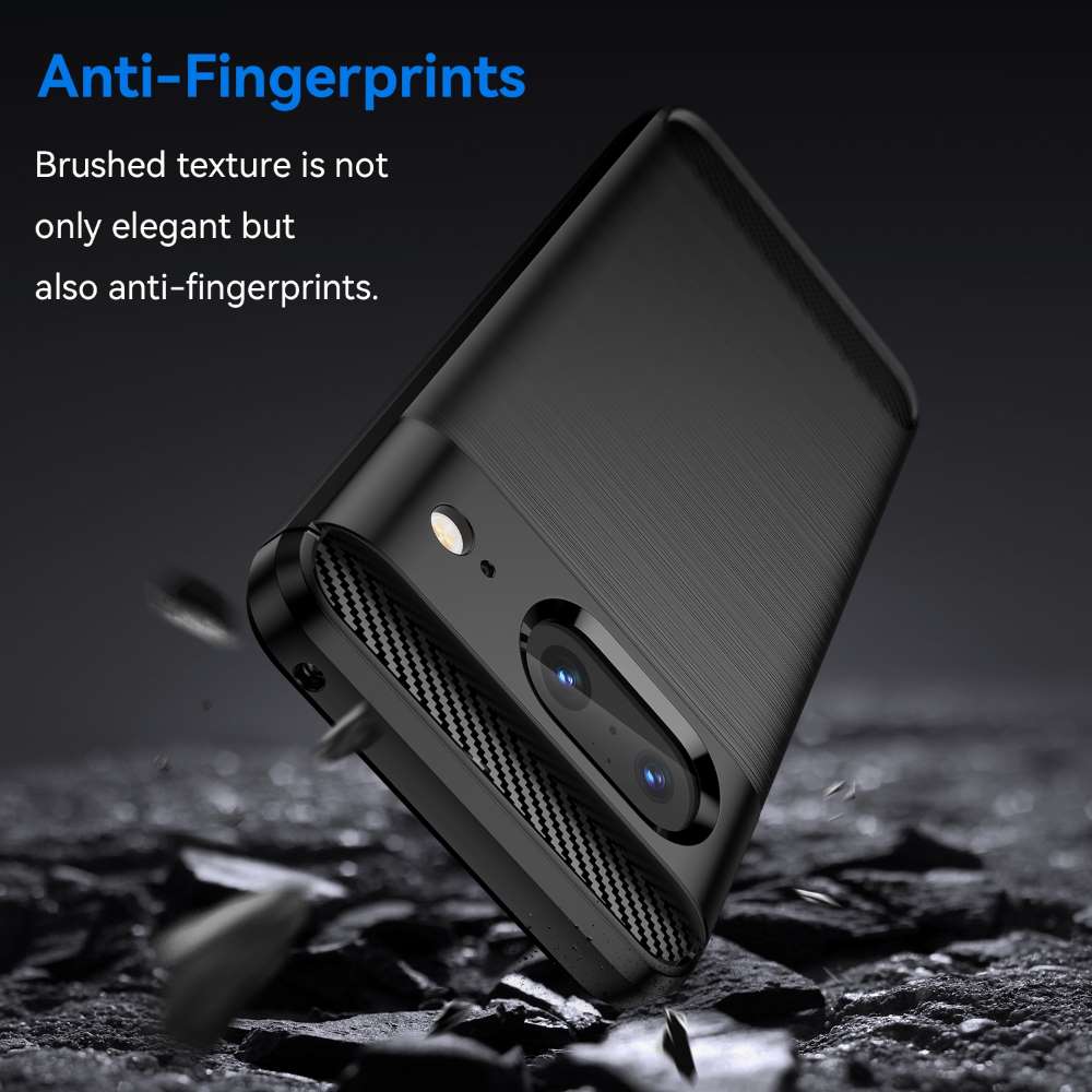 TPU Hülle für Google Pixel 8 Carbon Fiber Skin Brushed Schutzcover Soft Case