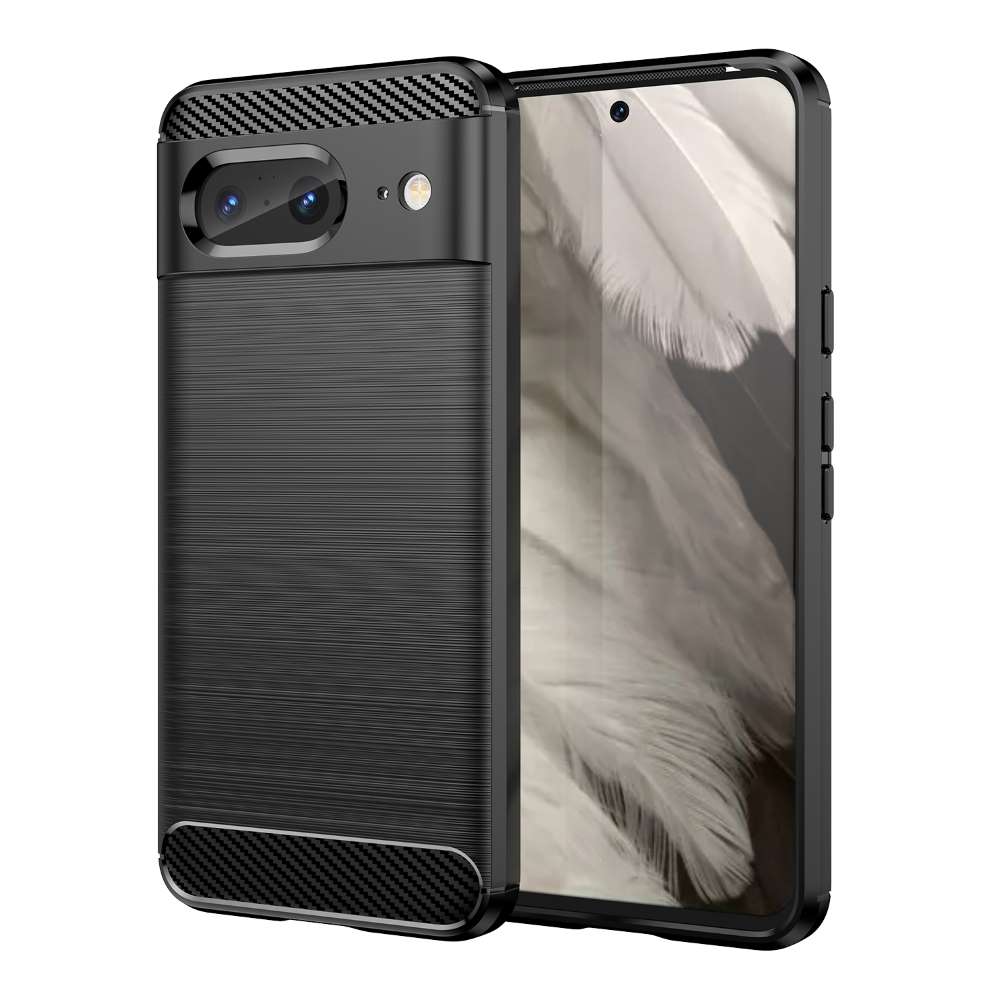 TPU Hülle für Google Pixel 8 Carbon Fiber Skin Brushed Schutzcover Soft Case