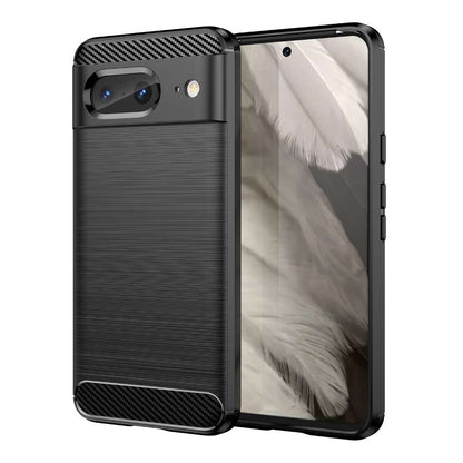 TPU Hülle für Google Pixel 8 Carbon Fiber Skin Brushed Schutzcover Soft Case