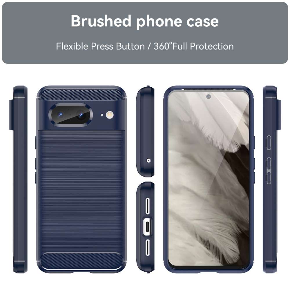 TPU Hülle für Google Pixel 8 Carbon Fiber Skin Brushed Schutzcover Soft Case