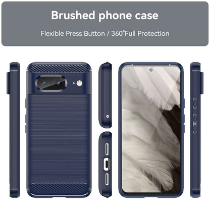 TPU Hülle für Google Pixel 8 Carbon Fiber Skin Brushed Schutzcover Soft Case