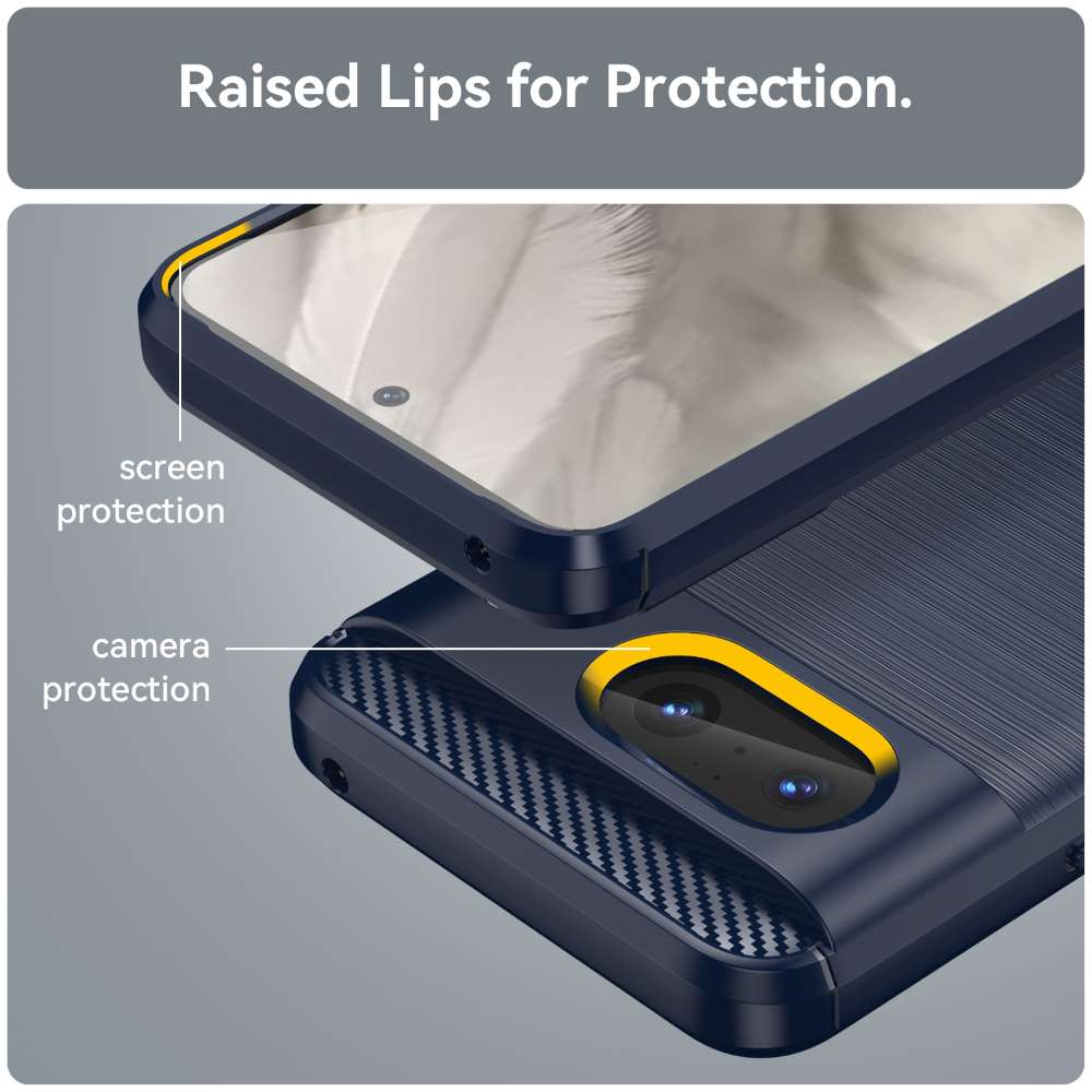 TPU Hülle für Google Pixel 8 Carbon Fiber Skin Brushed Schutzcover Soft Case