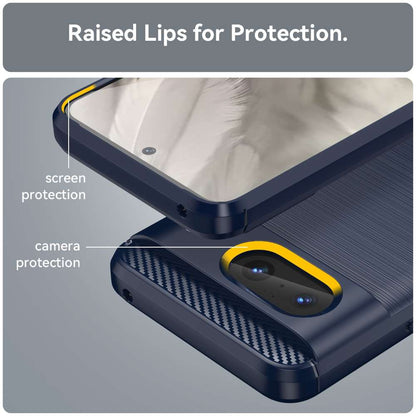 TPU Hülle für Google Pixel 8 Carbon Fiber Skin Brushed Schutzcover Soft Case