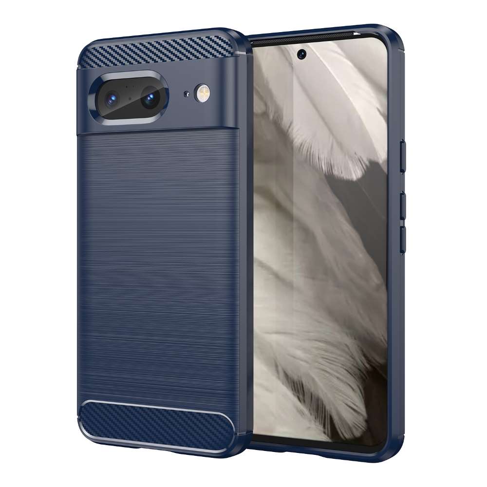 TPU Hülle für Google Pixel 8 Carbon Fiber Skin Brushed Schutzcover Soft Case