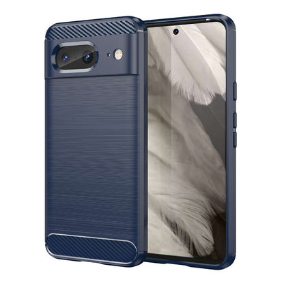 TPU Hülle für Google Pixel 8 Carbon Fiber Skin Brushed Schutzcover Soft Case