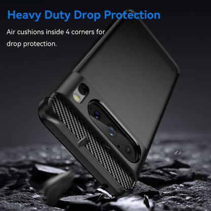 TPU Hülle für Google Pixel 8 PRO Carbon Fiber Skin Brushed Schutzcover Soft Case