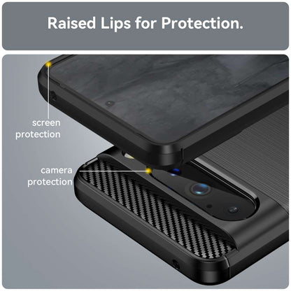 TPU Hülle für Google Pixel 8 PRO Carbon Fiber Skin Brushed Schutzcover Soft Case