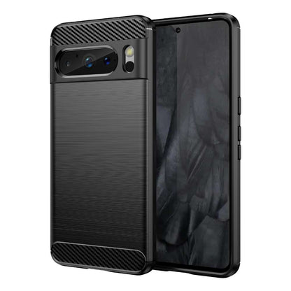 TPU Hülle für Google Pixel 8 PRO Carbon Fiber Skin Brushed Schutzcover Soft Case