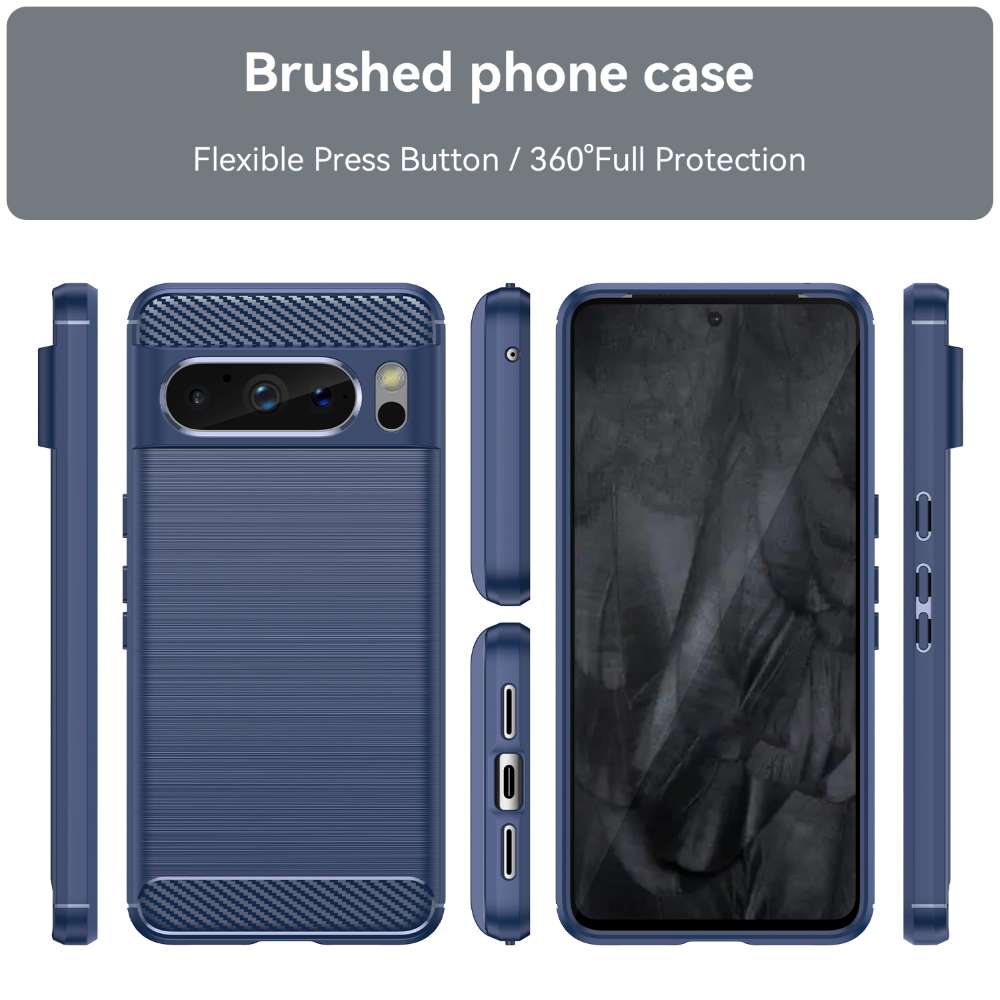 TPU Hülle für Google Pixel 8 PRO Carbon Fiber Skin Brushed Schutzcover Soft Case