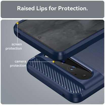 TPU Hülle für Google Pixel 8 PRO Carbon Fiber Skin Brushed Schutzcover Soft Case