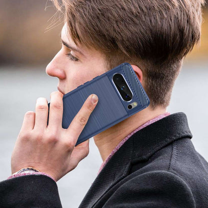 TPU Hülle für Google Pixel 8 PRO Carbon Fiber Skin Brushed Schutzcover Soft Case