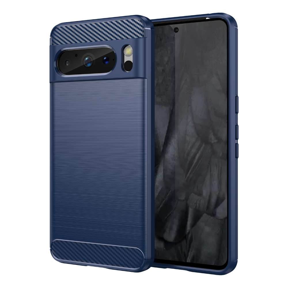 TPU Hülle für Google Pixel 8 PRO Carbon Fiber Skin Brushed Schutzcover Soft Case