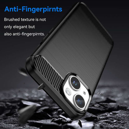 TPU Hülle für Apple iPhone 15 Carbon Fiber Skin Brushed Schutzcover Soft Case