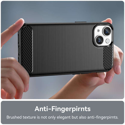 TPU Hülle für Apple iPhone 15 Carbon Fiber Skin Brushed Schutzcover Soft Case