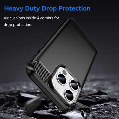 TPU Hülle für Apple iPhone 15 PRO Carbon Fiber Skin Brushed Schutzcover Case