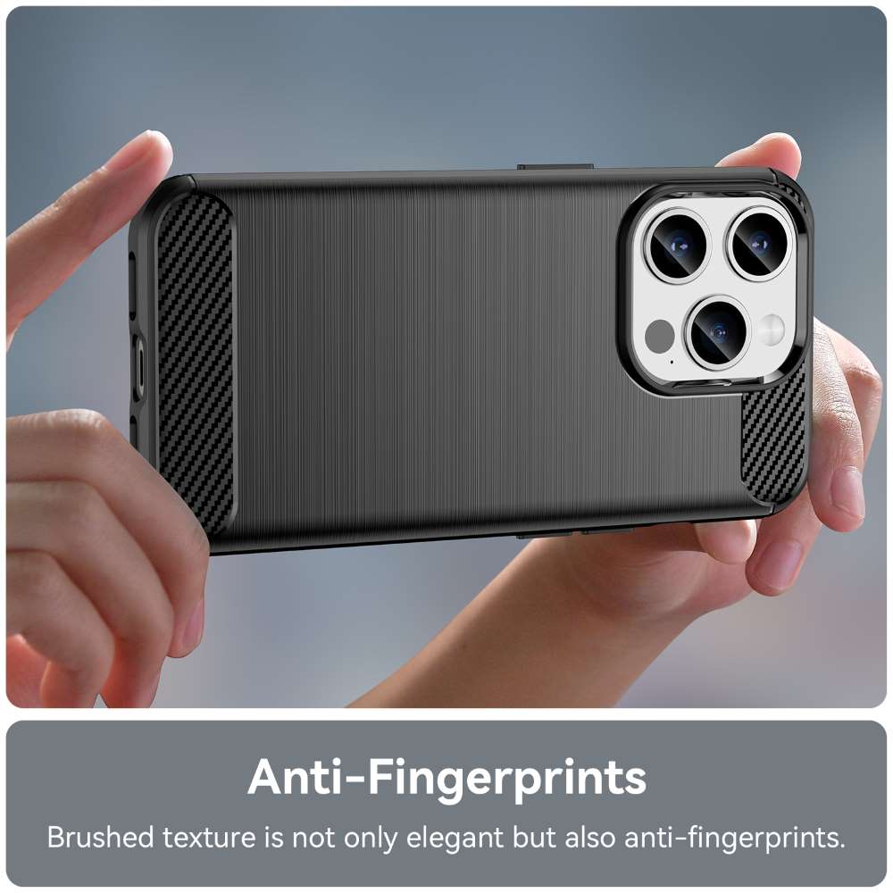 TPU Hülle für Apple iPhone 15 PRO Carbon Fiber Skin Brushed Schutzcover Case