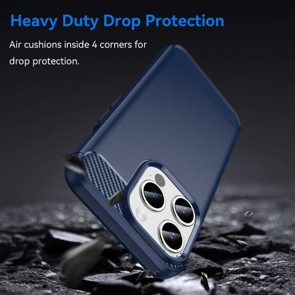 TPU Hülle für Apple iPhone 15 PRO Carbon Fiber Skin Brushed Schutzcover Case