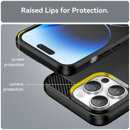 TPU Hülle für Apple iPhone 15 PRO MAX Carbon Fiber Skin Brushed Schutzcover Case