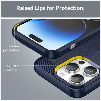 TPU Hülle für Apple iPhone 15 PRO MAX Carbon Fiber Skin Brushed Schutzcover Case