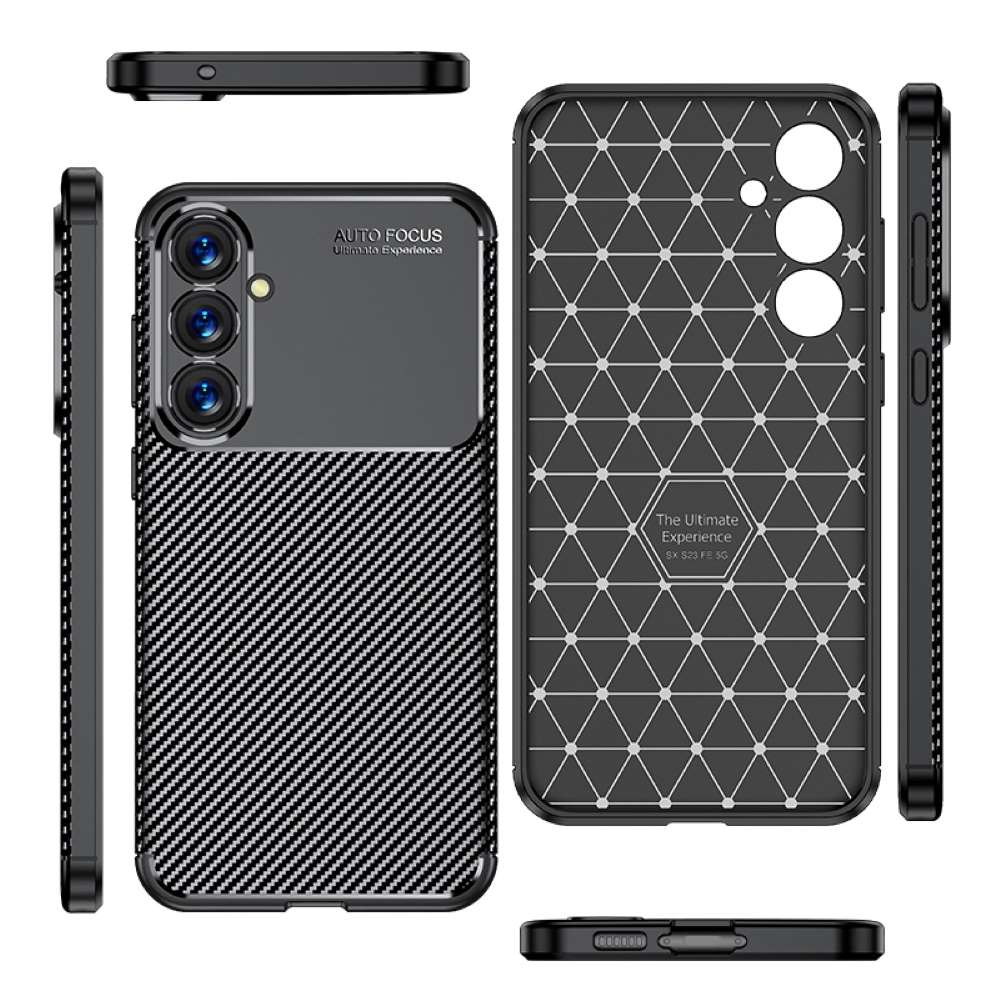 TPU Hülle für Samsung Galaxy S23 FE Carbon Fiber Muster Shockproof Cover Case
