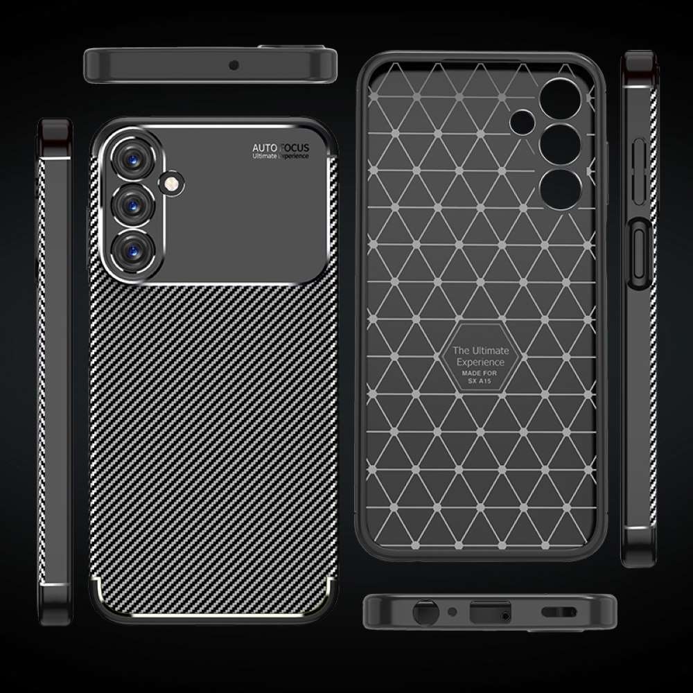 TPU Hülle für Samsung Galaxy A25 Carbon Fiber Muster Shockproof Back Cover Case